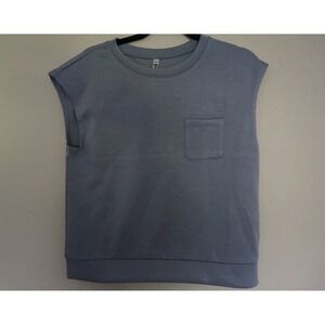 Anrabess Sleeveless Pocket Sweatshirt in Blue, M